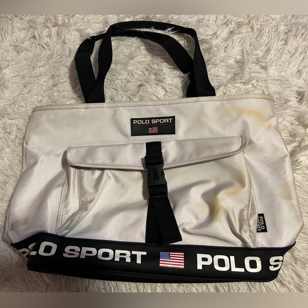 White Polo Sport large tote bag